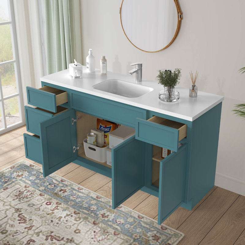 60'' Single Bathroom Vanity Base Only, Teal