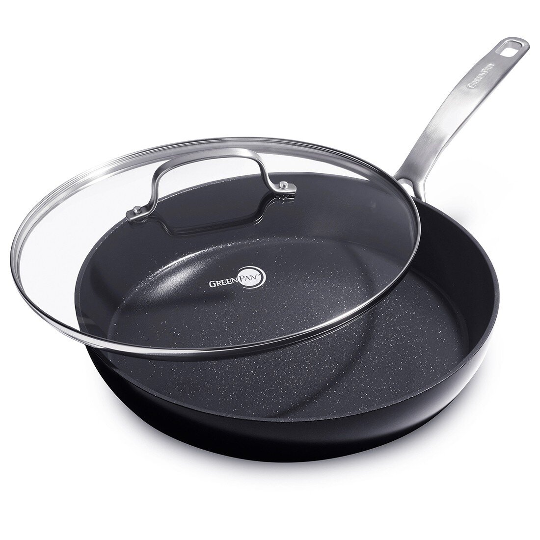 Reviews for GreenPan Chatham 11 in. Hard-Anodized Aluminum Ceramic Nonstick  Frying Pan in Gray with Glass Lid