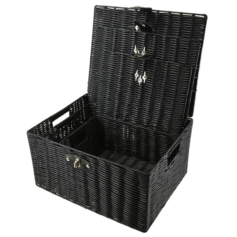 Rosalind Wheeler Wicker Decorative Basket, Black