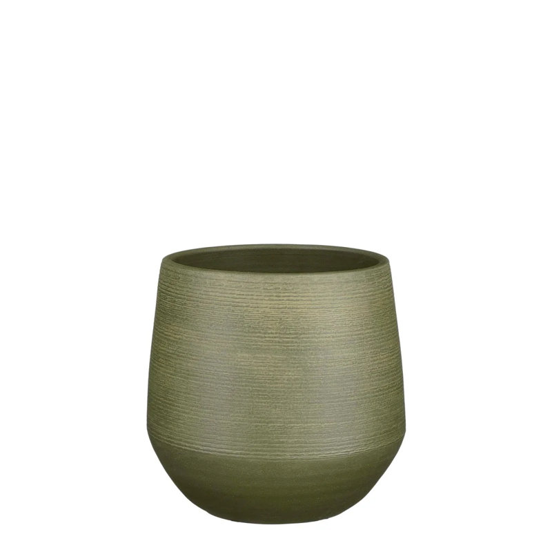 Evora Ceramic Pot Planter, 39cm H x 40cm W x 40cm D, Green