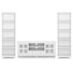 Acadian Solid Wood Transitional 60 Inch Wide Tv Stand With Two 26 Inch Wide 5 Shelf Bookcases In White (set Of 3)