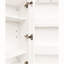 Armoire de coin blanche avec 2 portes, tablettes et organisateurs de porte