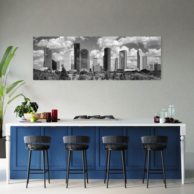 Skyscrapers in a city Houston Texas USA 1 Piece Wrapped Canvas Panoramic Wall Art