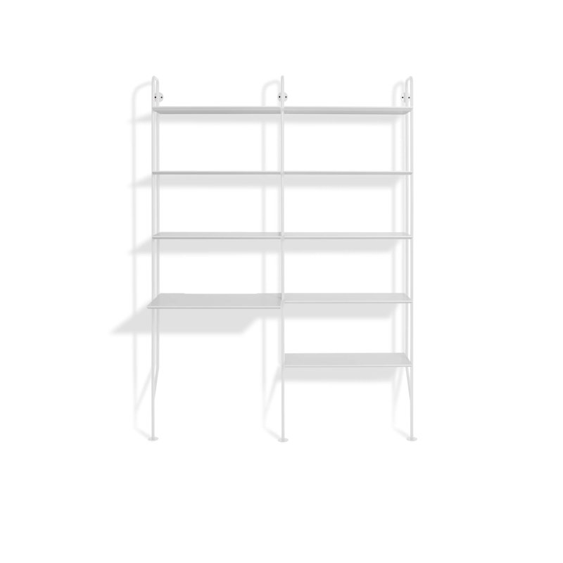 Hitch 2 Piece Writing Desk Office Set, White, White