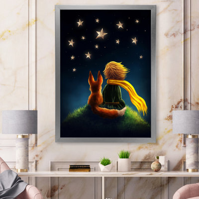Petit garçon avec renard, Le Petit Prince, impression sur toile