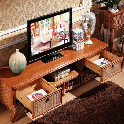 Meuble télé en rotin de style américain