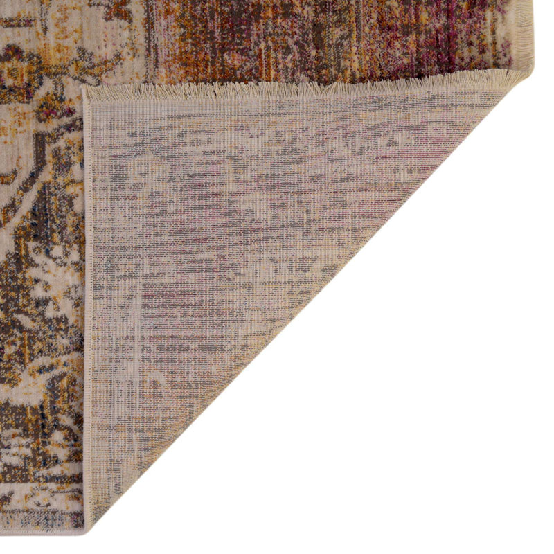 Tapis beige / rose / gris Behlke, Carré 7 pi 10 po