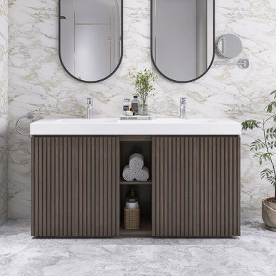 60" Large Storage Freestanding Modern Bathroom Vanity With Double Sink