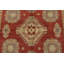 Tapis oriental rouge en laine noué à la main 5 pi 9 po x 7 pi Kazak Kazak