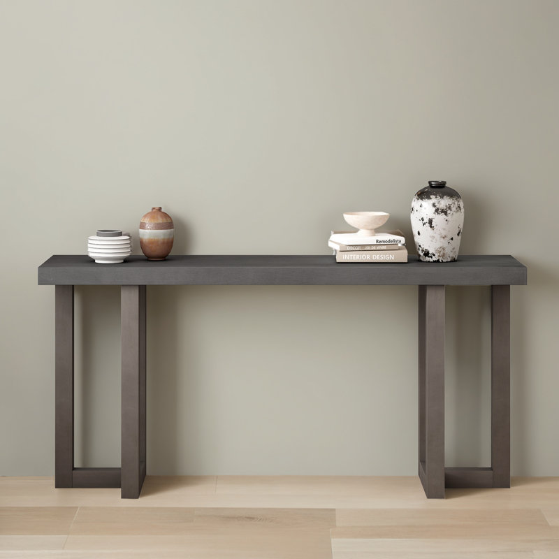 63.02" Console Table Entryway Side Table for Hallway Living Room, Dark Gray/Light Gray