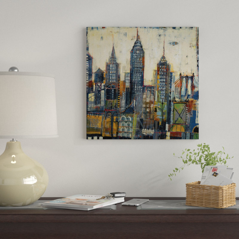 « city sketchs », reproduction sur toile, H 12 po x l 12 po x P 1,5 po