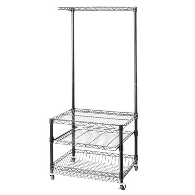Suprima 24'' W Metal Height -Adjustable Shelving Unit with Wheels