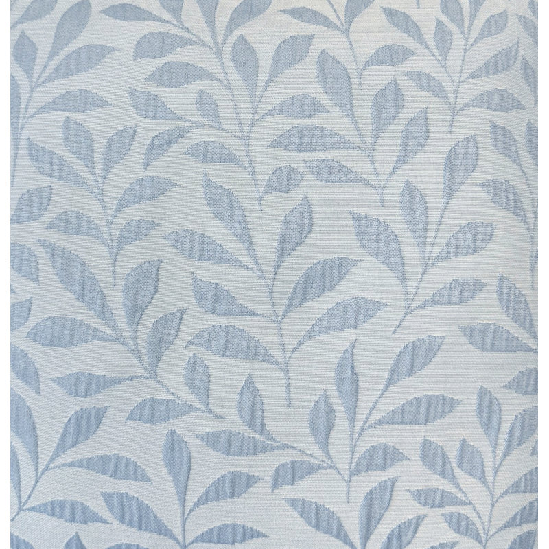 Sherwood 100% Blackout Thermal Jacquard Leaf Design Curtains with Eyelet Header (PAIR), 168cm Width x 229cm Drop, Ice Blue