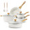 SENSARTE Nonstick Ceramic Cookware Set 11-Piece, Healthy Pots and Pans Set, Non-toxic Kitchen Cooking Set with Stay-Cool Handles, Silicone Utensils and Pot Protectors, PFAS & PFOA &PTFE Free