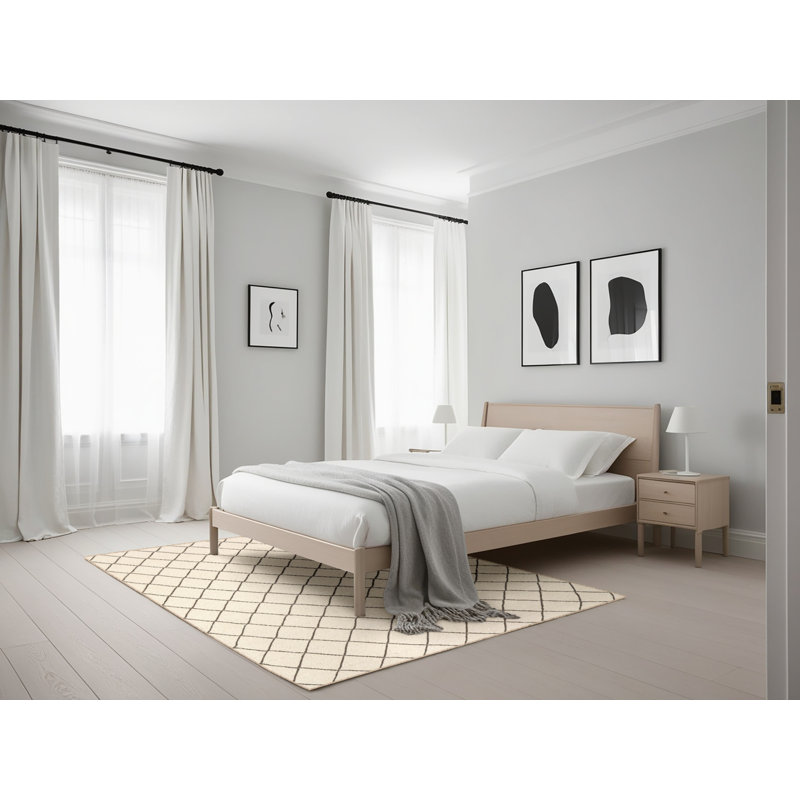Tapis beige/brun contemporain, Rectangle 5 pi x 7 pi