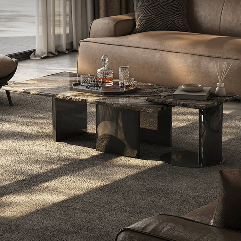 Ensemble de tables basses Brown Natural Luxury, 16.93" H x 64.96" W x 27.56" D