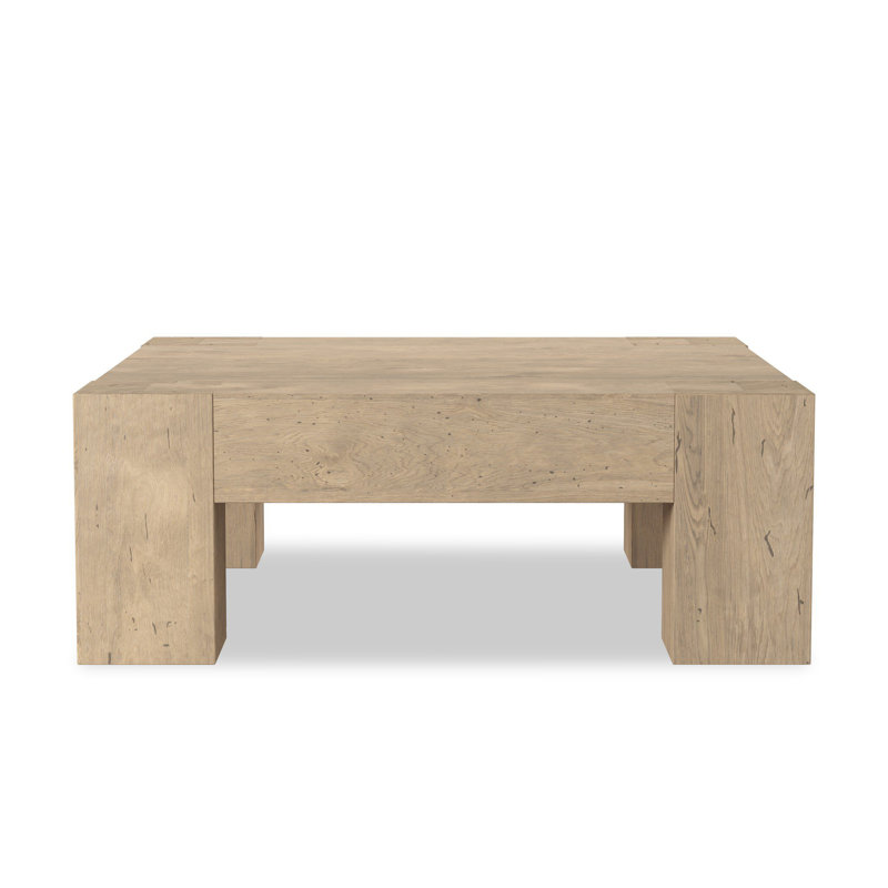 Abaso Coffee Table, Whitewash Rustic Wormwood Oak