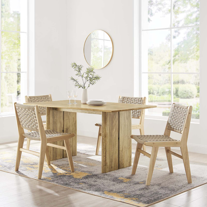 Amistad 60" Oak Solid Wood Farmhouse Dining Table