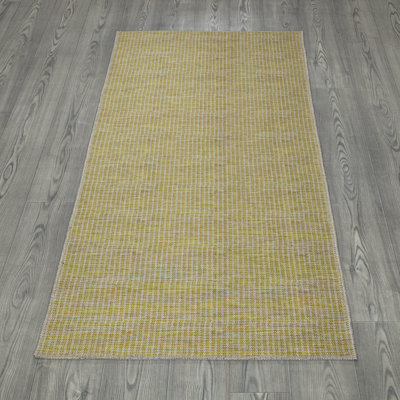 Machine Washable Wrinkle Free Flatweave Tonal Cotton Area Rug For Living Room, Hallway Runner