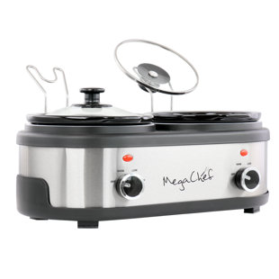 Megachef Round Triple 1.5 Quart Slow Cooker And Buffet Server In Brushed  Copper, Cookers & Steamers, Furniture & Appliances