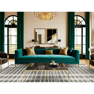  Tapis lavable rayé blanc argenté