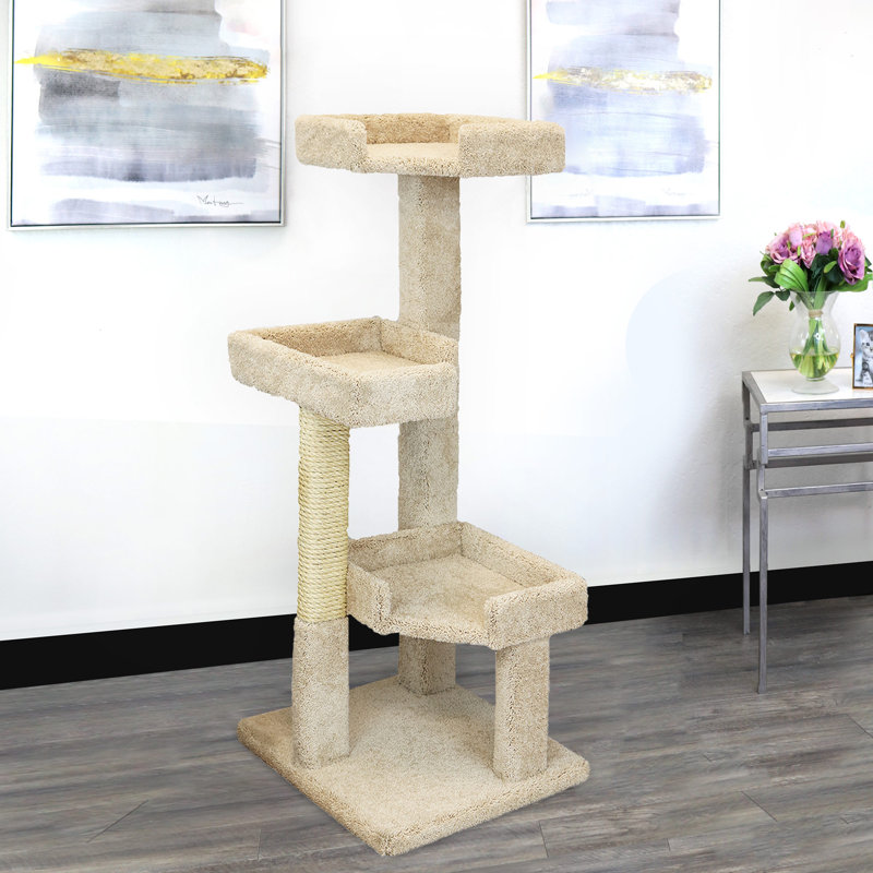 Arbre à chat, Beige, H 51 po x l 22 po x P 22 po