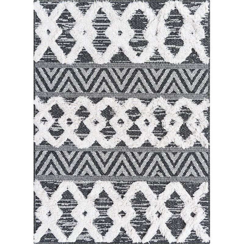 Jordalier Cotton Geometric Indoor Rug, Rectangle 2'3" x 3'