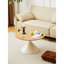 Table basse en bois blanc - Paire de bases modernes en cône double