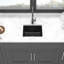 Évier de cuisine en quartz - Évier de cuisine encastré en composite de granite 17,71 po x 15,74 po-117845447