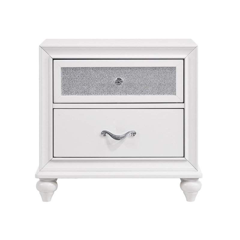 Table de chevet contemporaine 1pc, Blanc