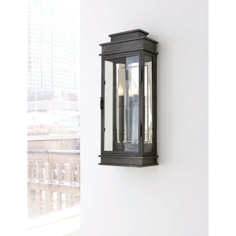 Chapman & Myers Linear Lantern Tall, Antique-Burnished Brass