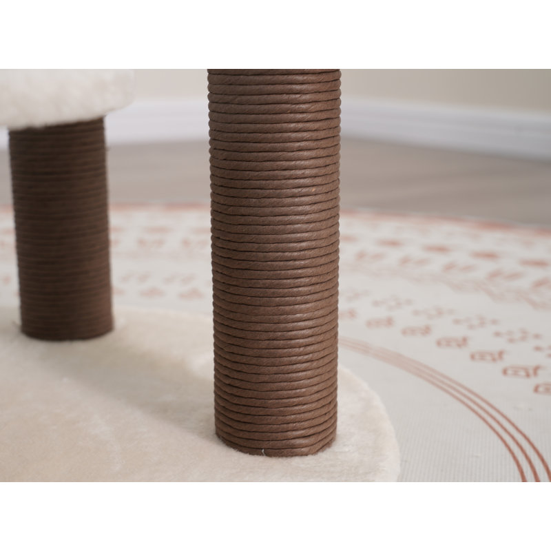 PetPals 35" Brown and Beige 4-Level Cat Tree with Sisal Posts