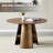 47.25" Round Retro Dining Table with Arc Metal Base & Storage Shelf