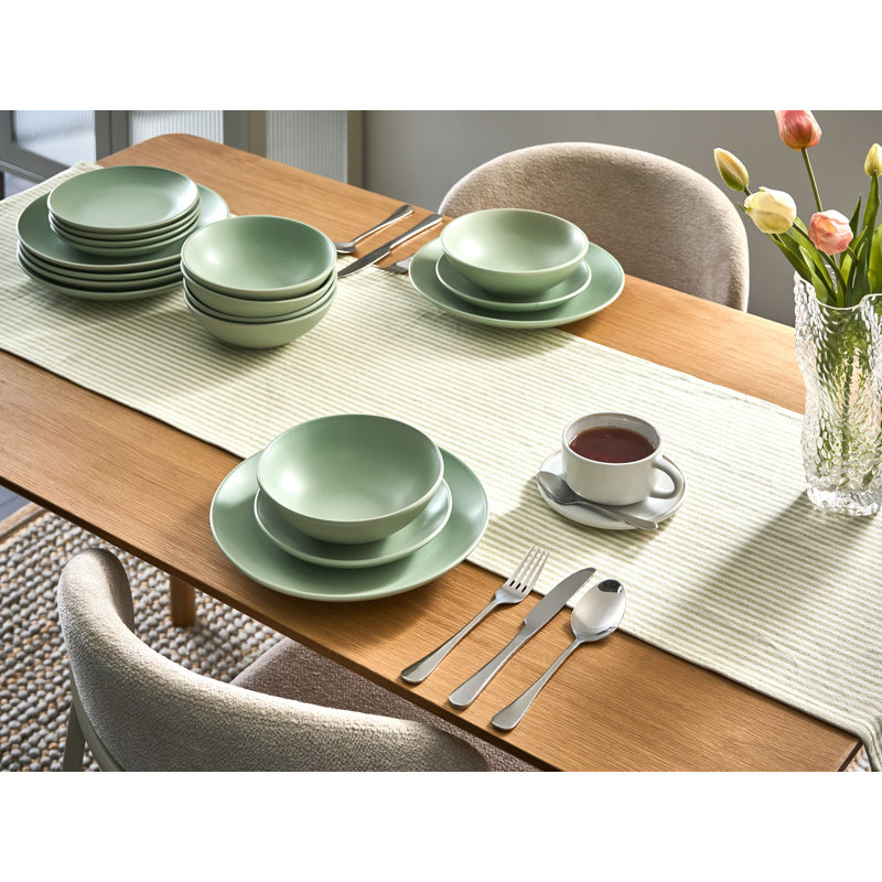 Stoneware Dinnerware - Service for 6, Green