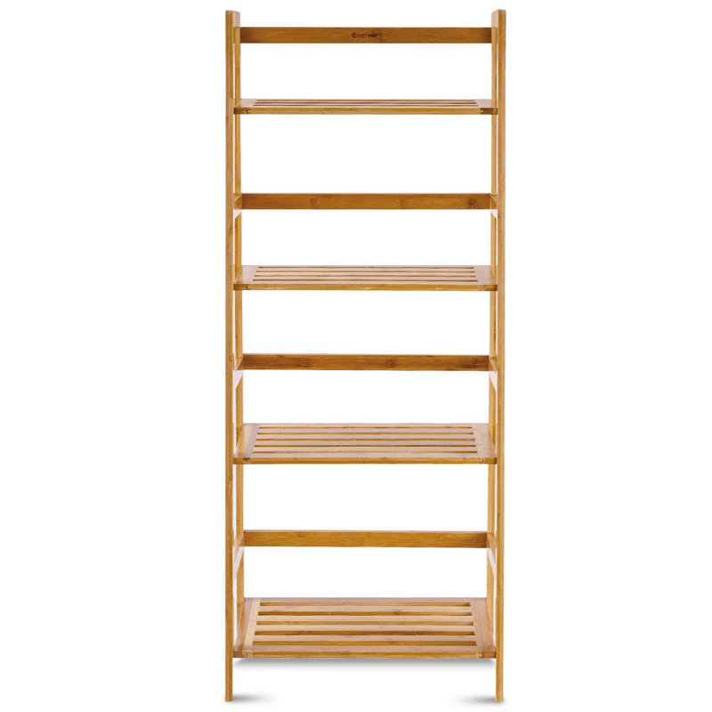 Support de rangement à 4 tablettes pour plantes et fleurs en bambou Oakengates