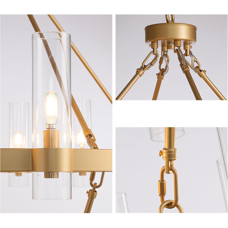 24-lights Chandelier,wagon Wheel Chandelier With Glass Shade, Bronze