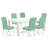 7 Piece Modern Dining Table Set Consist of a Rectangle Wooden Table with Butterfly Leaf and 6 Pond Faux Leather Parson Dining Chairs, 42x84 Inch, Linen White-2136266565-2136266564-2046979068