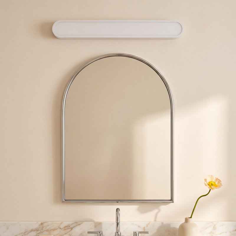 Torraca Lamaria Dimmable LED Bath Bar, White/Satin Nickel