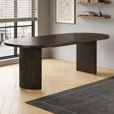 Oval Dining Table Double Pedestal