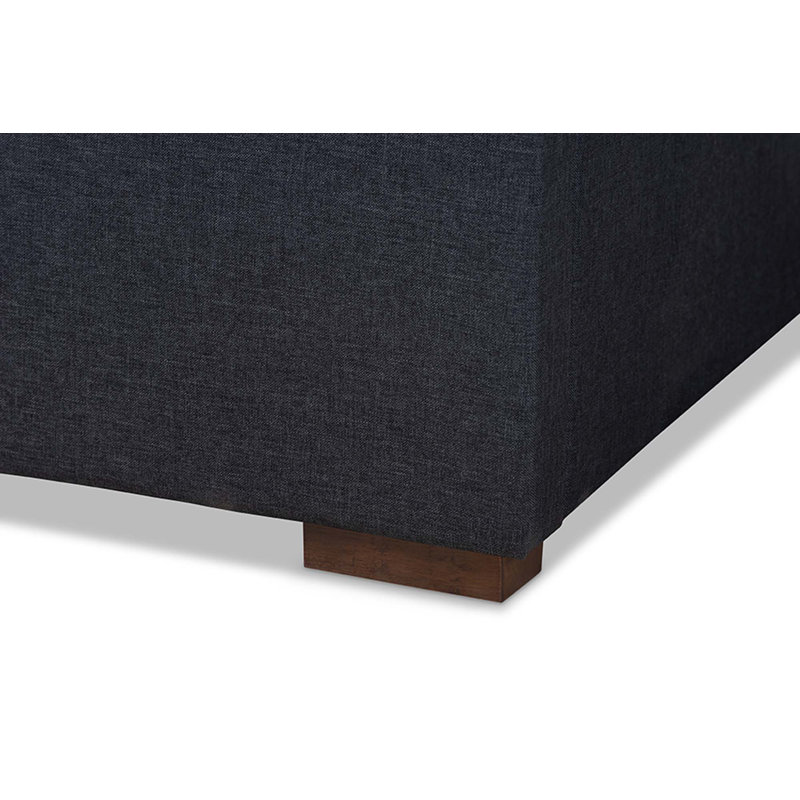 Lit plateforme tapissier avec rangement à profil bas Hewson, Grand, Anthracite