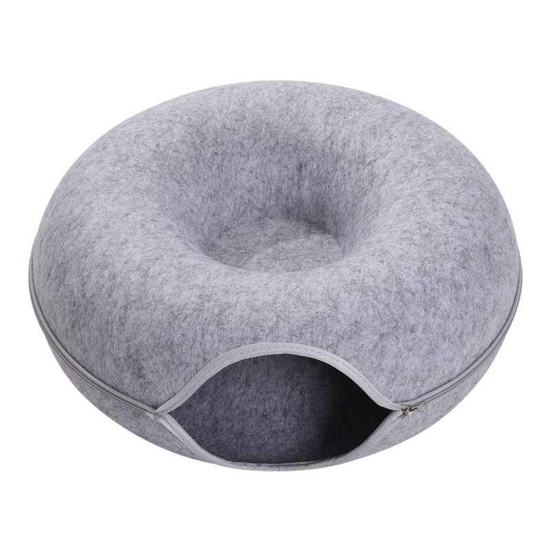 Wimberley Velvet Nest Pet Bed, 20 H x 50 W x 50 D cm, Light Grey