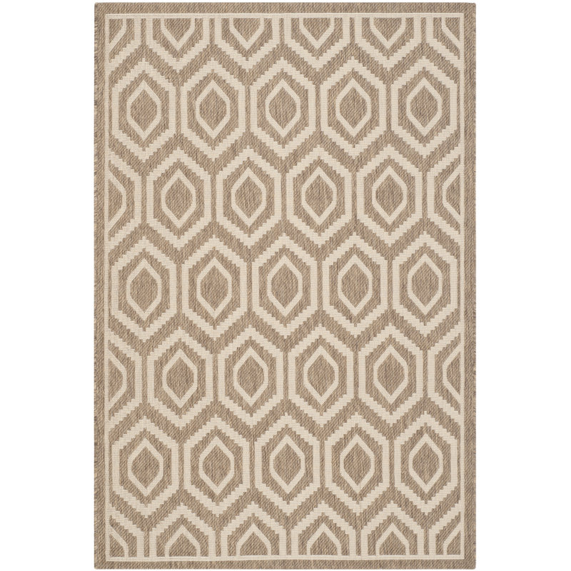 Donnovan Hooked Brown/Bone Indoor/Outdoor Rug, Rectangle 122 x 170 cm