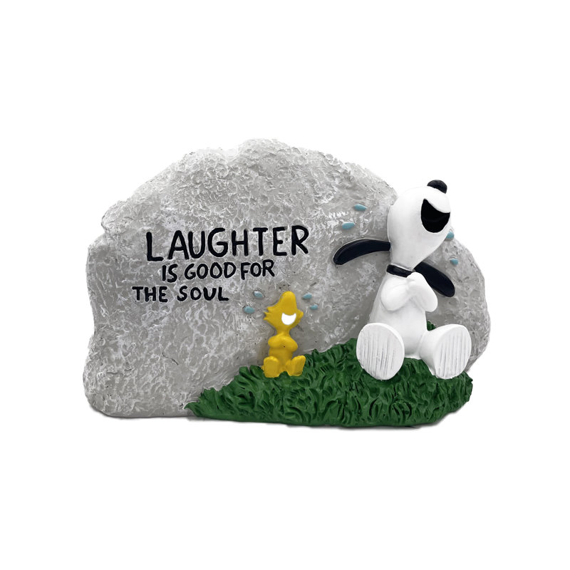 Peanuts Snoopy Laughter Garden Rock