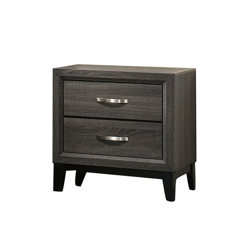 Table de chevet 2 tiroirs, Gris
