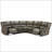 Sectional Manual Reclining Sofa Gray PU