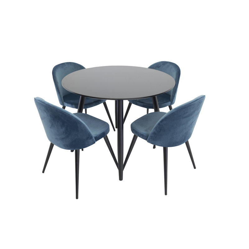 Akeema 4 - Person Dining Set, Blue