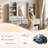 Kids Vanity With 3-color Led Lights, Vanity Set With Mirror And Stool, 2 In 1 Princess Pretend Play Makeup Dressing Table With Open Shelves, Storage Cabinet, Drawer (gray)-435455330