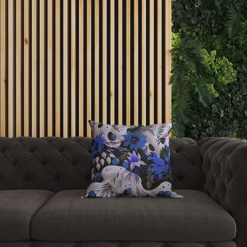 Charming Chronicles Outdoor Reversible Throw Pillow, Blue/Black, 20"H x 20"W