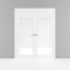 Portes françaises blanches en verre givré Quadro avec trousse de quincaillerie d'installation-50038253