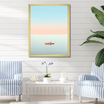 Coastal Calm Pink Kayak Photo sur toile